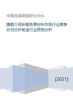 婚姻介绍所服务原材料市场行业竞争状况分析制造行业预测分析